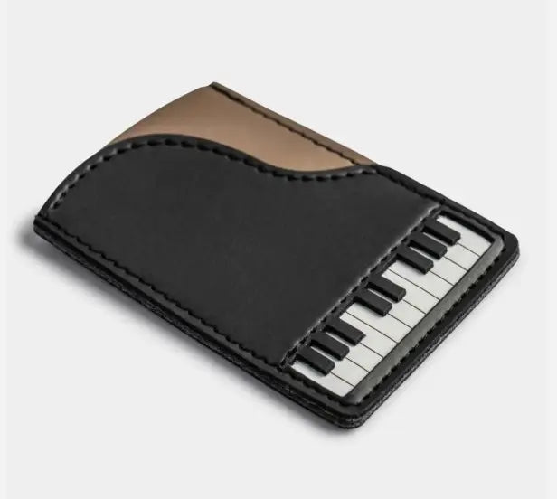 Grand Piano Credit Card or Cash Holder Made from Vegan Apple Leather Vegan