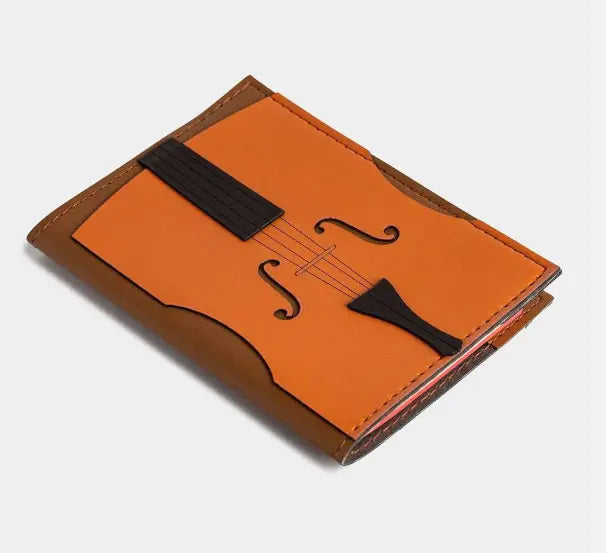 Violin,Viola,Cello Passport or Notebook Holder Made from Vegan Apple Leather Vegan