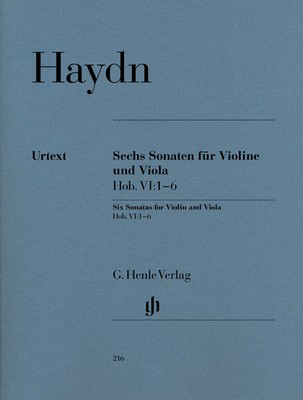 6 Sonatas Hob 6 No 1 to 6 - for Violin and Viola - Joseph Haydn - Viola|Violin G. Henle Verlag String Duo