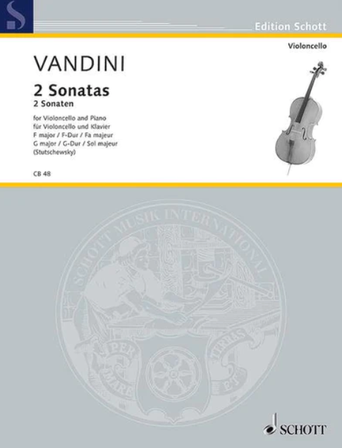 Vandini - 2 Sonatas - Cello/Piano Accompaniment Schott SCCB48