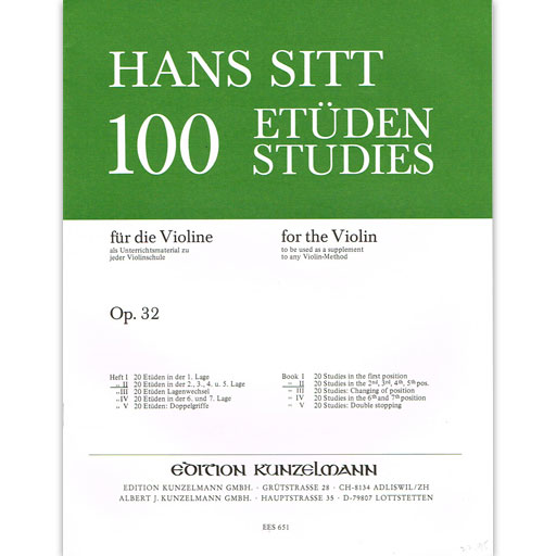 Sitt - 100 Studies Op32 Book 2 - Violin ESS651