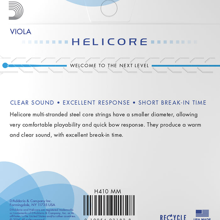 D'Addario Helicore Viola String Set Med/Scale 15"-16"