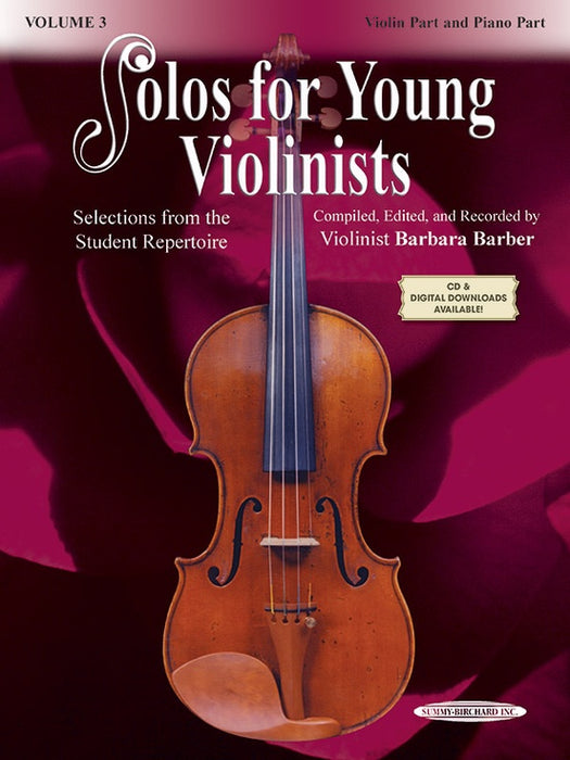 Solos for Young Violinists Volume 3 - Violin/Piano Accompaniment edited by Barber Summy Birchard 0990