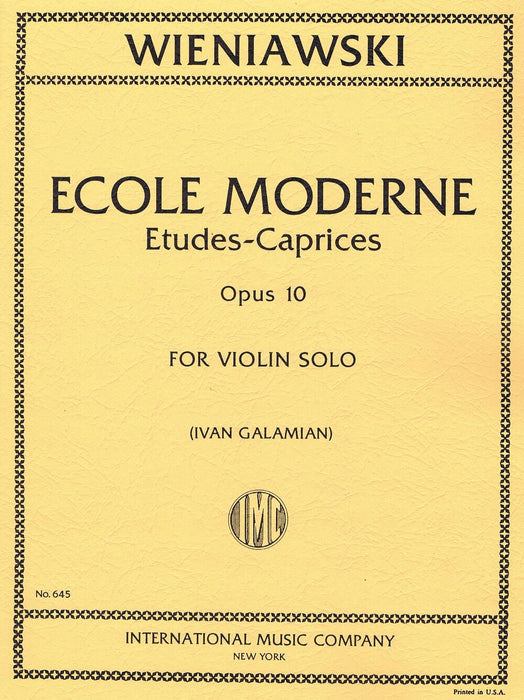 Wieniawski - Modern School Op10 (10 Etudes-Caprices) - Violin Solo IMC IMC0645