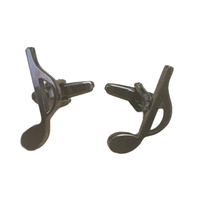 MUSIC NOTE CUFFLINKS  QUAVERS Silver