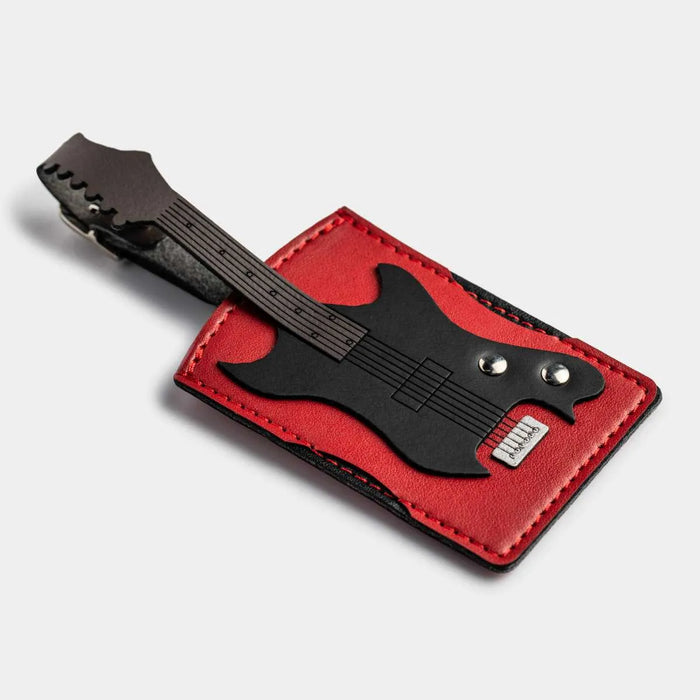 Electric Guitar Luggage Tag Made from Vegan Apple Leather Vegan