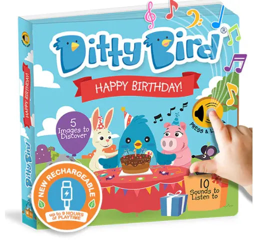 Ditty Bird 'Happy Birthday' Childrens Interactive Sound Book New Recha ...