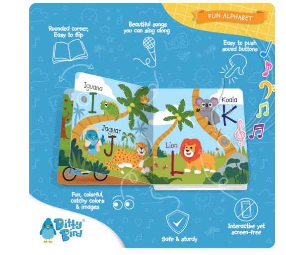 Ditty Bird  "Fun Alphabet" Childrens Interactive Sound Book New Rechargeable EditionDitty Bird  "Fun Alphabet" Childrens Interactive Sound Book New Rechargeable Edition
