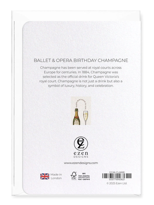 Greeting Card Ballet and Opera Birthday Champagne