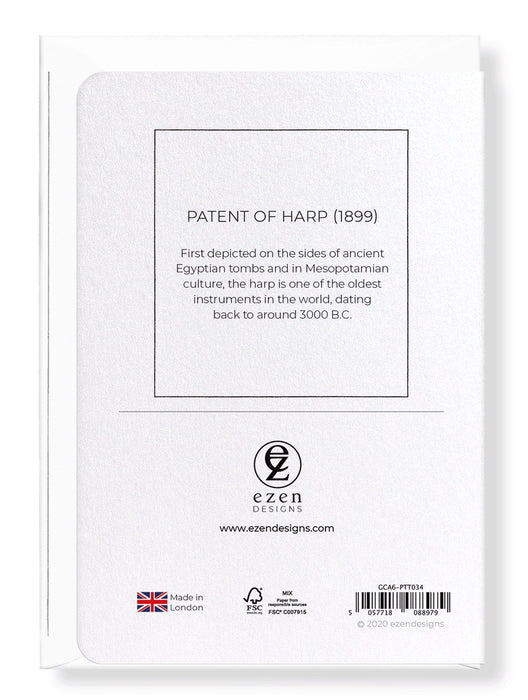 Greeting Card Patent of Harp (1899)