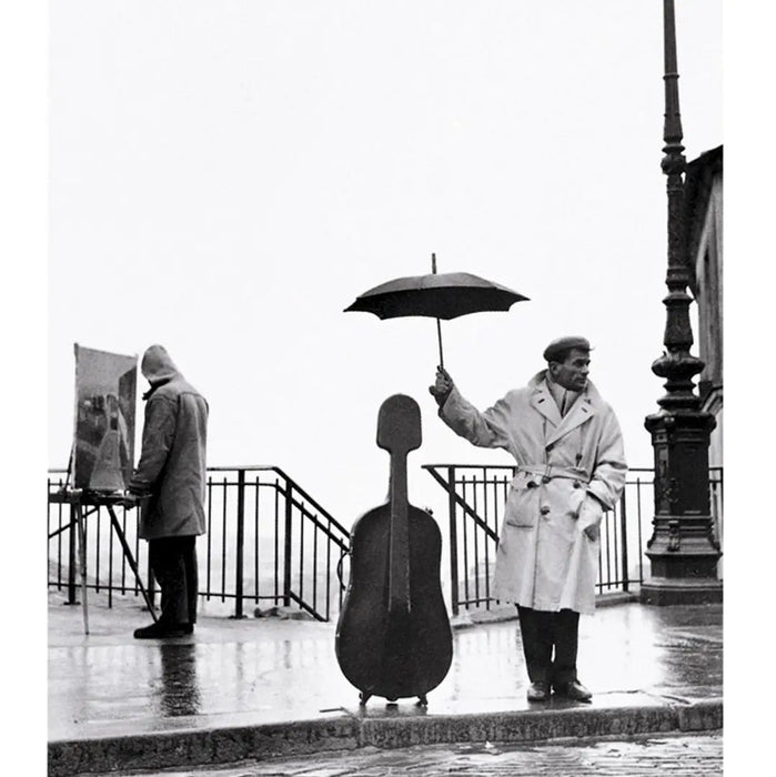 Greeting Card  “Musician in the Rain” by Robert Doisneau.