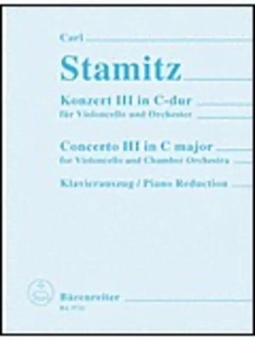 STAMITZ - CONCERTO NO 3 IN C CELLO/PIANO
