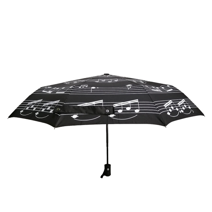 Folding Black Umbrella with White Notes by Soake