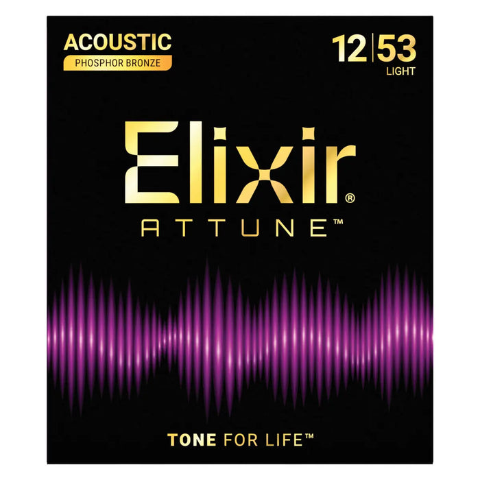 Acoustic Guitar Strings - Elixir Attune Phosphor Bronze Light 12-53