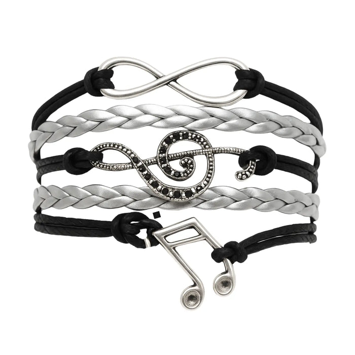 Layered Music Note Charm Bracelet