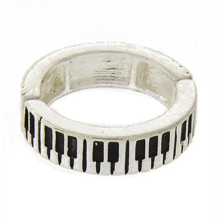 Metal Stretch Ring with a Keyboard Design