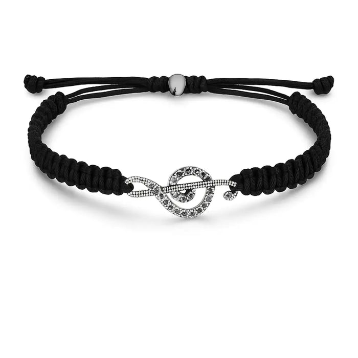 Music Rope Bracelet with Treble Clef Charm