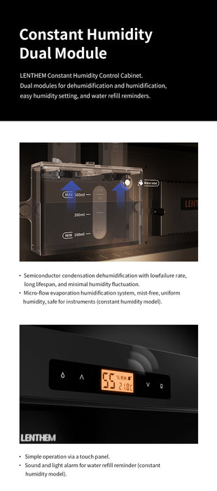 Lenthem CMIW-355DT Humidity Control Cabinet for Cello White