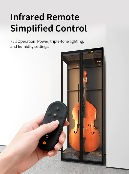 Lenthem CMIW-925DT Humidity Control Cabinet for Double Bass White