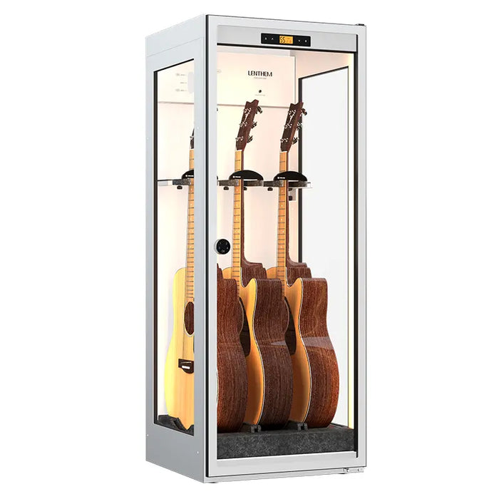 Lenthem CMIW-305DT Humidity Control Cabinet for 3 Acoustic Guitars White