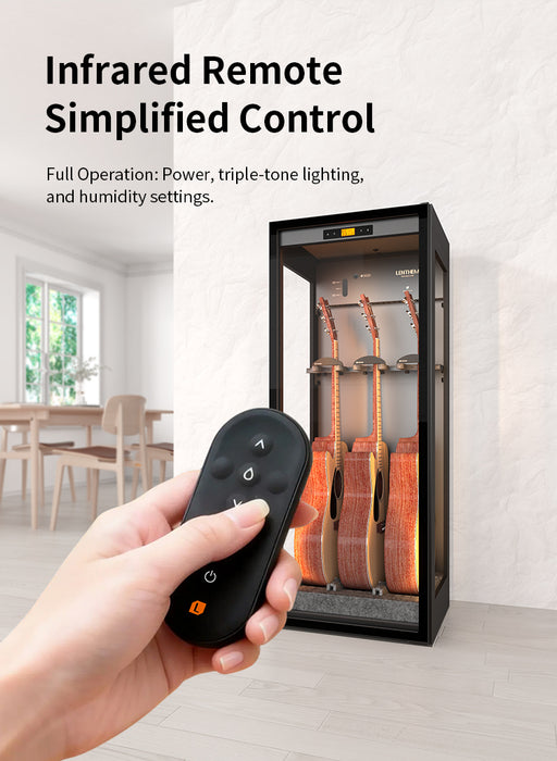 Lenthem CMIW-305DT Humidity Control Cabinet for 3 Acoustic Guitars White