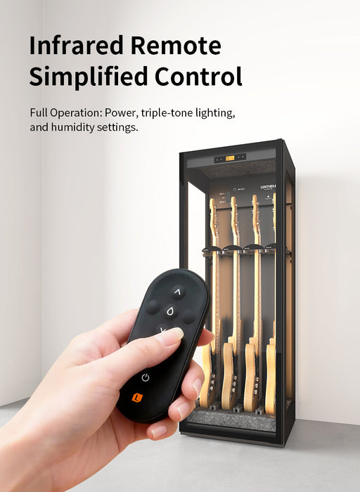 Lenthem CMI-335DT Humidity Control Cabinet for 4 Bass Guitars Black