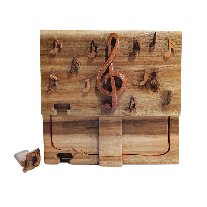Secrets box with a treble clef & notes.