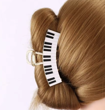 Hair Claw Metal Keyboard Gold