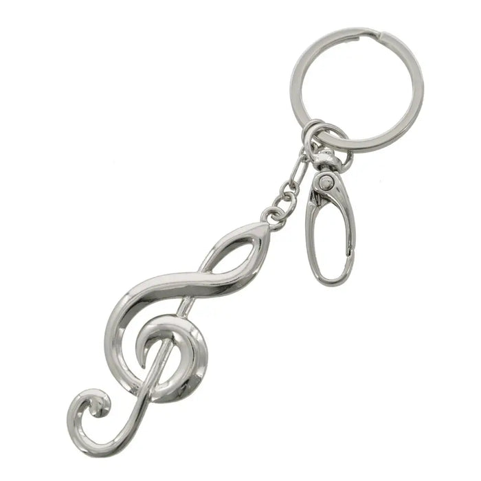 Silver Treble Clef Keyring with a Lobster Claw Clasp
