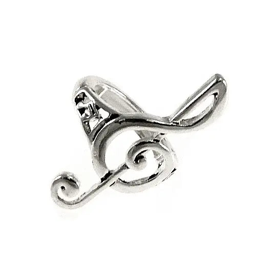 Treble Clef Antique Silver Stretch Ring