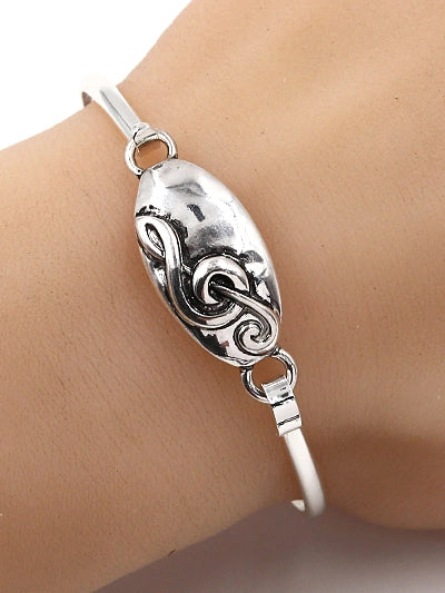 Treble Clef Oval Casting Bangle