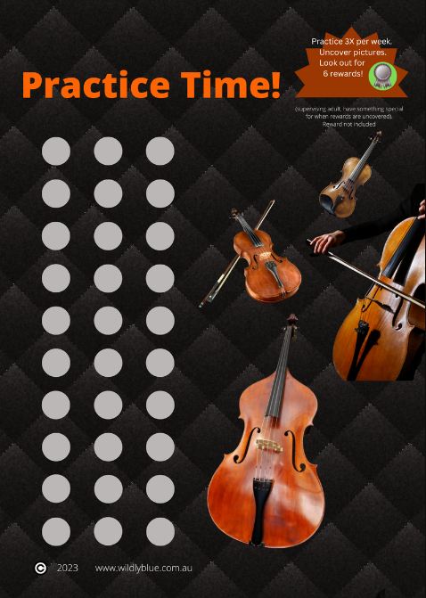 Practice Time Scratch-Off Chart - String Ensemble Wildly Blue