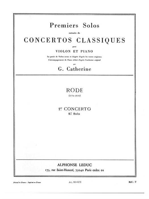 Concerto No. 1 1st Movement - Pierre Rode - Violin/Piano - Leduc