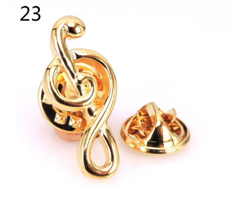 Pin/Brooch Treble Clef Gold