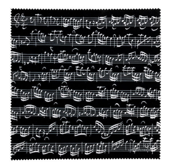 Glasses Cleaning Cloth Black with White Manuscript