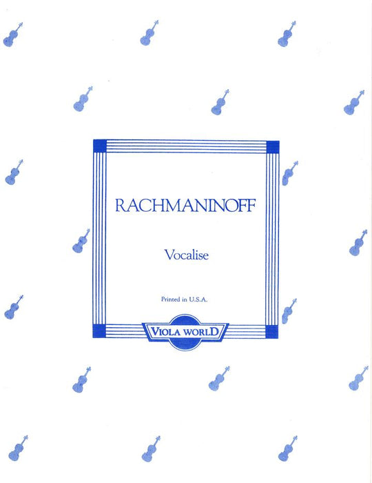 Rachmaninoff - Vocalise - Viola/Piano Accompaniment arranged by Arnold Viola World VWP000034