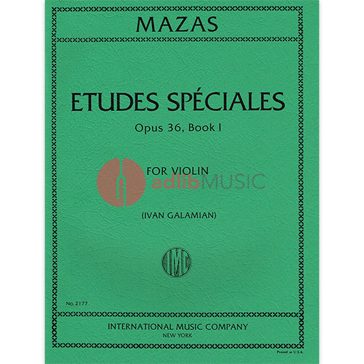 Mazas - Etudes Op36 Book 1 - Violin edited by Galamian IMC IMC2177