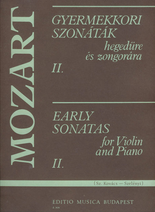 Mozart - Early Sonatas Volume 2 - Violin/Piano Accompaniment EMB Z3636