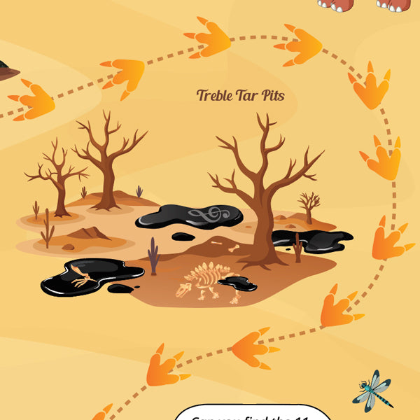Jurassic Journey A3 Music Practice Chart by Musically Gifted