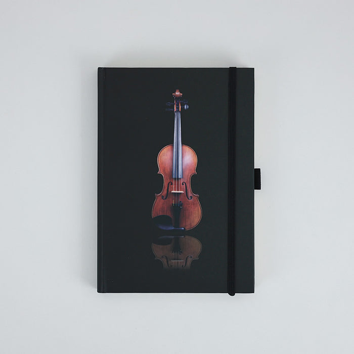 A5 Notebook Black with Violin on the Cover