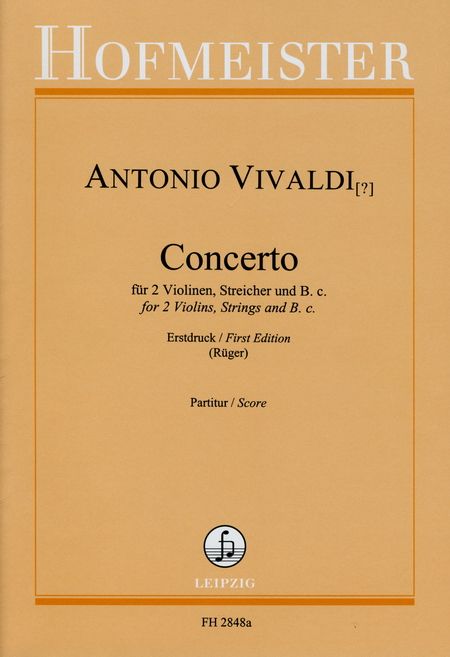 Vivaldi - Concerto for 2 Violins, Strings & Basso Continuo - String Orchestra Score Hofmeister FH2848A