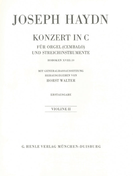 Haydn - Organ Concerto in Cmaj - Violin 2 Part Henle HN313