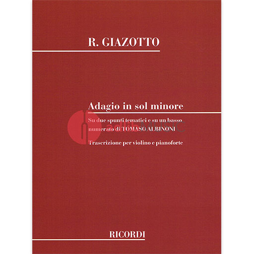 Albinoni - Adagio in Gmin - Violin/Piano Accompaniment Ricordi NR12984500