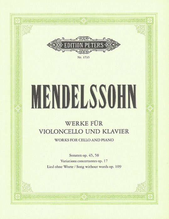 Mendelssohn - Original Compositions - Cello - Peters EP1735