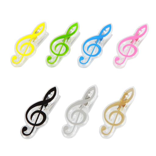 Music or Paper Clip Treble Clef Shape Pink
