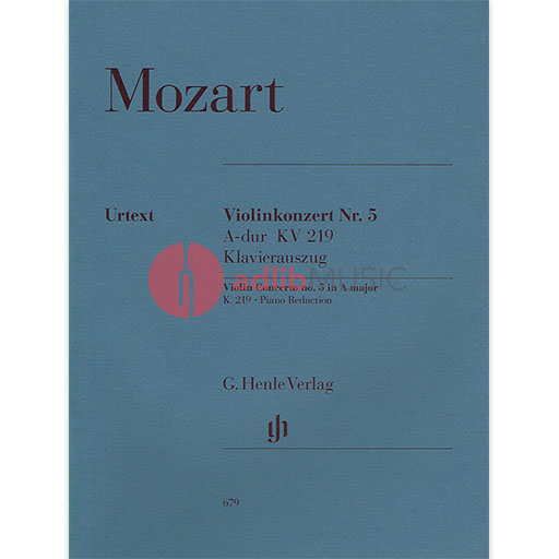 Mozart - Concerto in Amaj #5 K219 - Violin/Piano Accompaniment Henle HN679