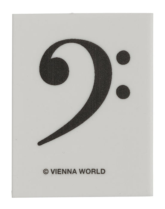 Music Eraser White with Black Bass Clef Rectangular