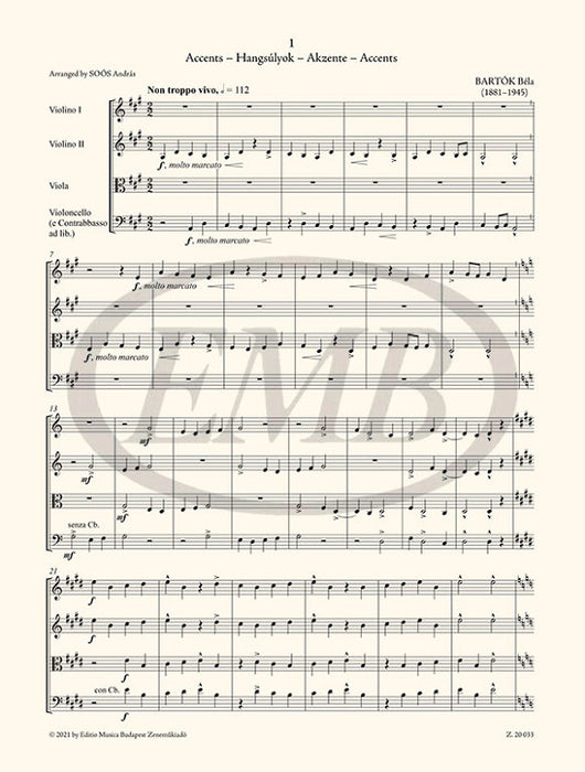 Bartok - The Microcosm of String Ensemble Music Volume 3 - String Orchestra edited by Soos/Borsos EMB Z20033