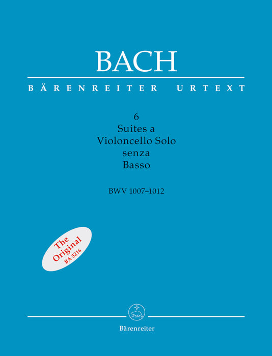 Bach - 6 Suites BWV1007-1012 - Cello/Facsimile Edition Barenreiter BA5216