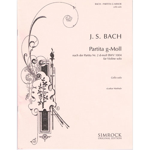 Bach Partita 2 in Gmin BWV1004 Cello Simrock M221101389 The